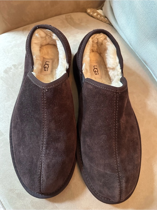 UGG Men\'s Scuff Romeo II slippers espresso brown suede plush / sheepskin lining. main image 9